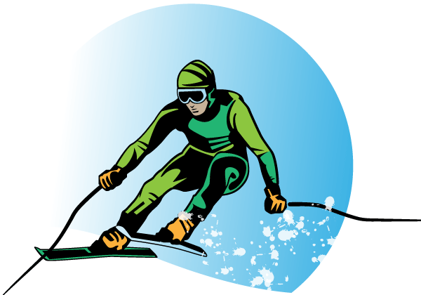 600x420 Skier Silhouette Vector 123freevectors