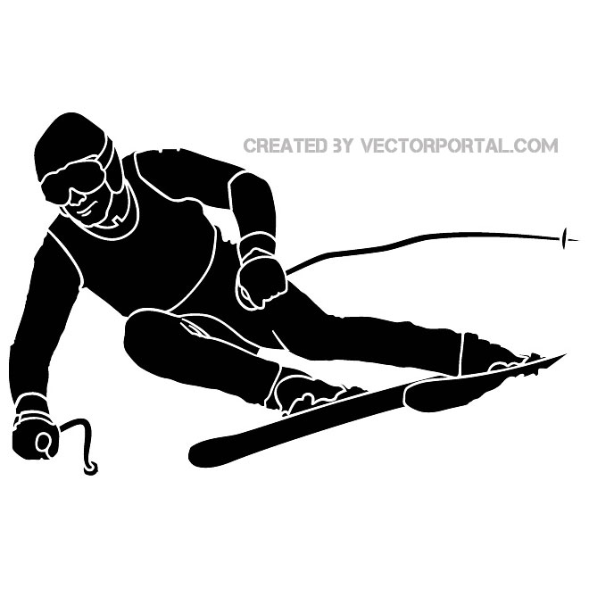 660x660 Skier Silhouette Vector