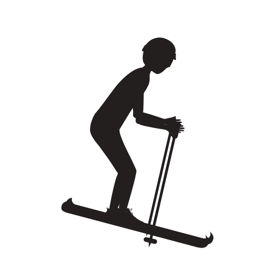 550x550 Silhouette Of Girl Skiing Design