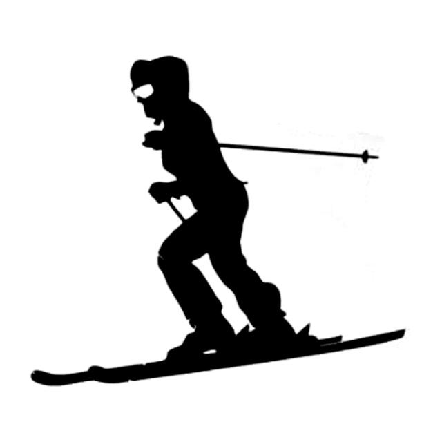 640x640 12.5cm10.9cm Interesting Extreme Skiing Silhouette Sports Decal