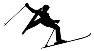 320x174 Skiing Silhouette 3 Decal Sticker