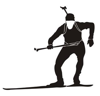 320x307 Biathlon Ski Silhouette 6 Decal Sticker