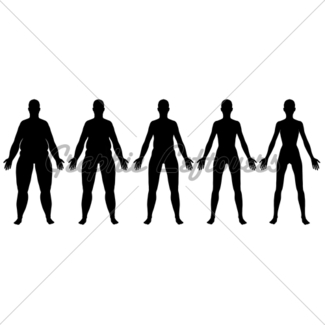 325x325 Obese To Skinny Female Silhouette Side View Gl Stock Images