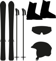 189x204 Ski Boot Silhouette Premium Clipart