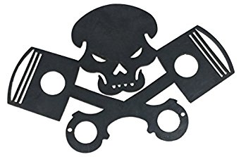 342x223 Steel Silhouette Of Skull And Piston Cross Bones