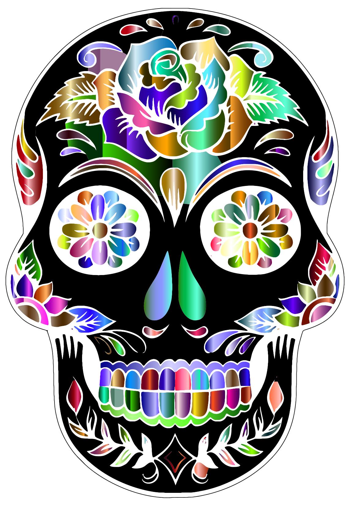 1143x1652 Prismatic Sugar Skull Silhouette By Karen Arnold 2 Clipart