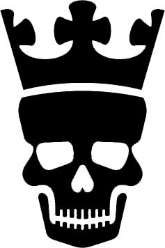 237x356 7 Inches Black Silhouette Of Skull With Crown Design