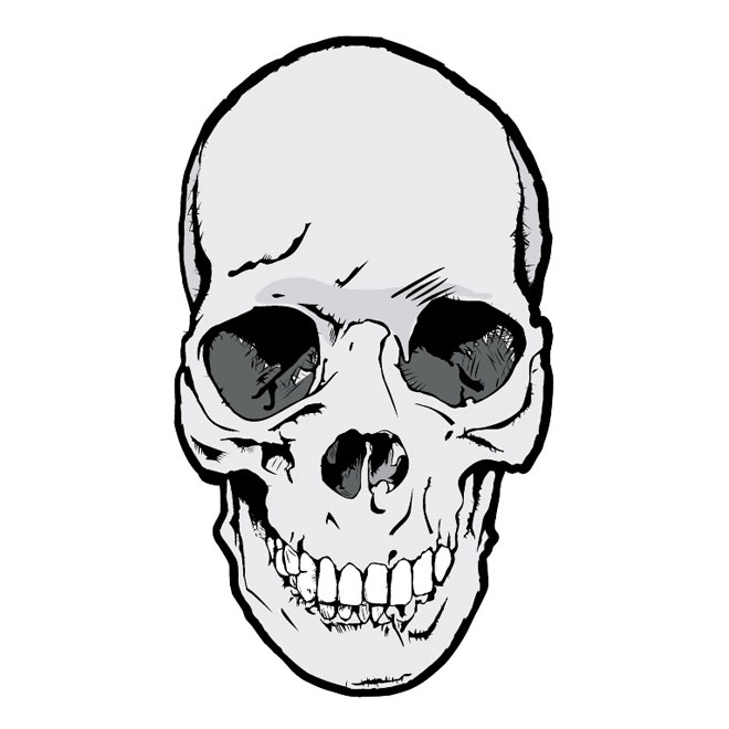 660x660 Bloody Skull Vector Clip Art