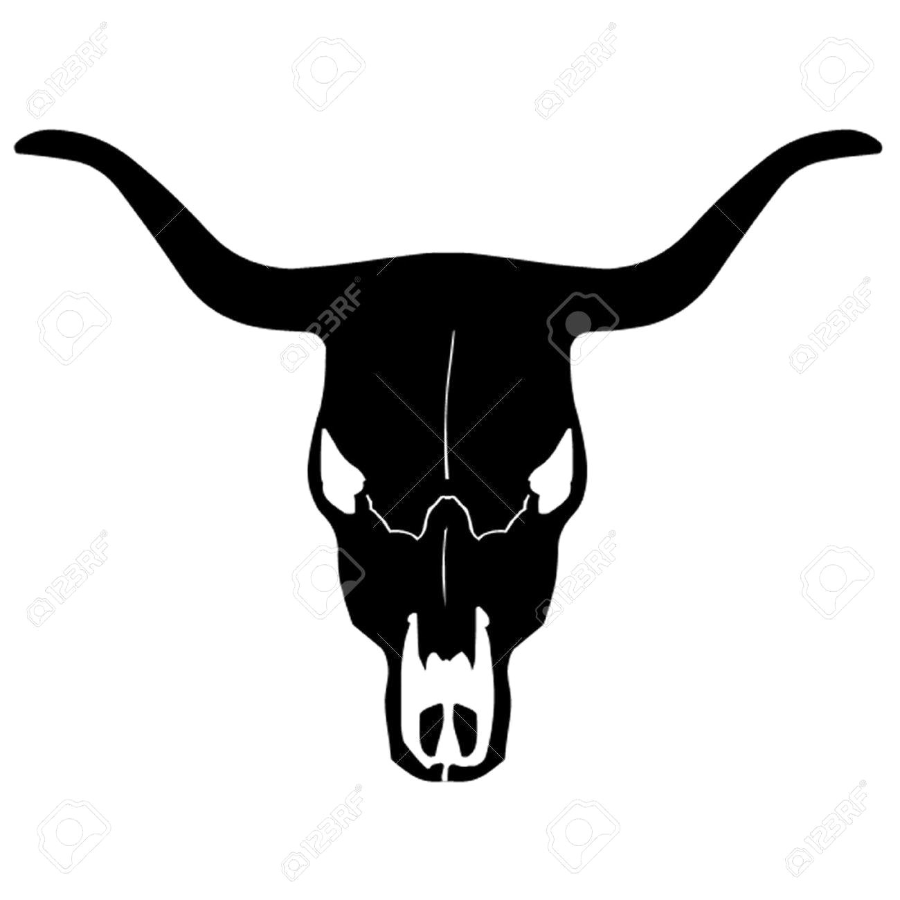 1300x1300 Bull Skull Silhouette Seamless Pattern Royalty Free Vector Clip