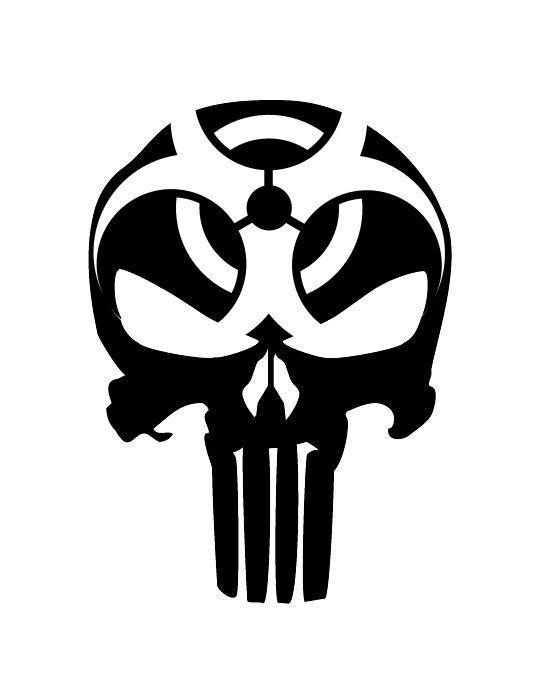 542x700 Punisher Biohazard Skull Patterns
