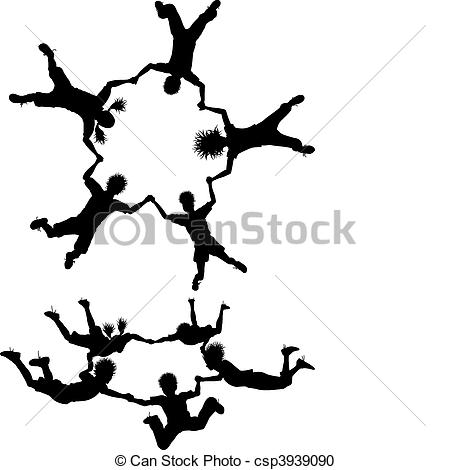 450x470 Skydiving Clipart Silhouette