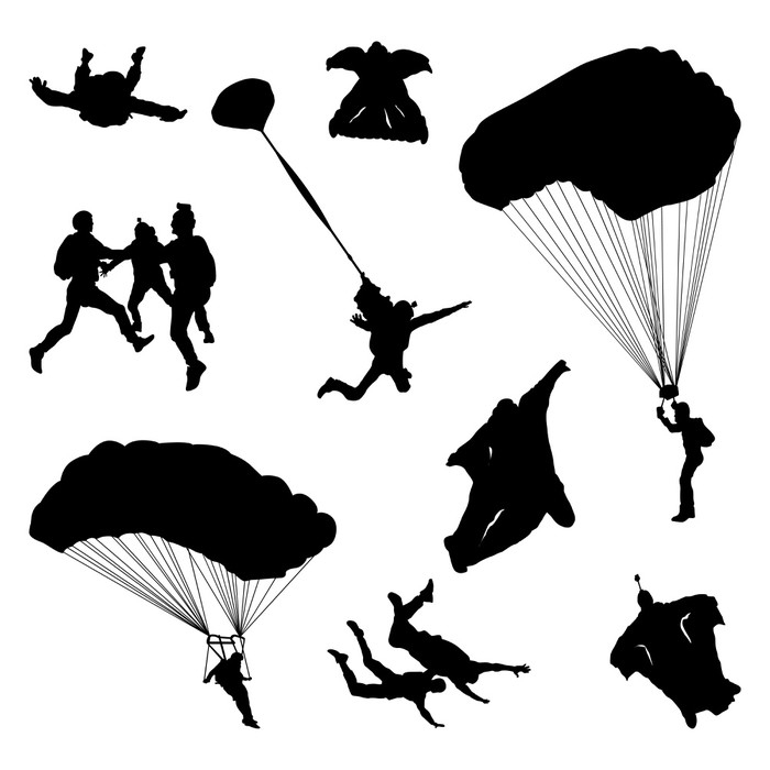 Skydiver Silhouette at GetDrawings | Free download