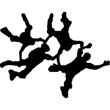 355x355 Skydiving 4 Way Rw Formation Decal Sticker