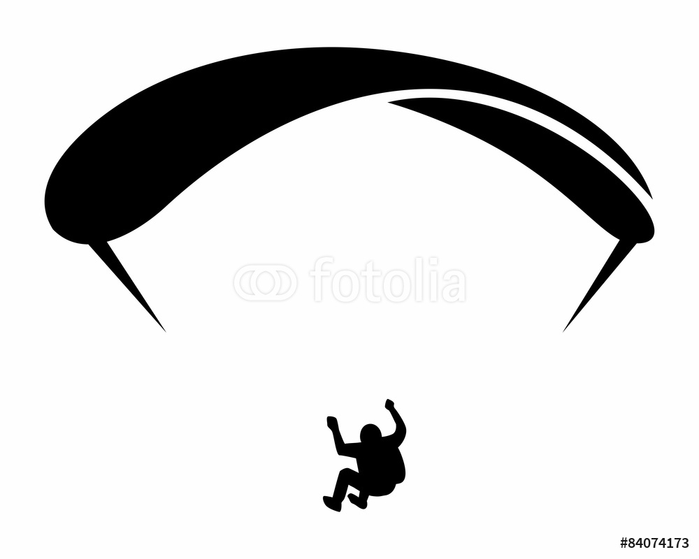 1000x800 Black Silhouette Paragliding Wall Sticker Wall Stickers
