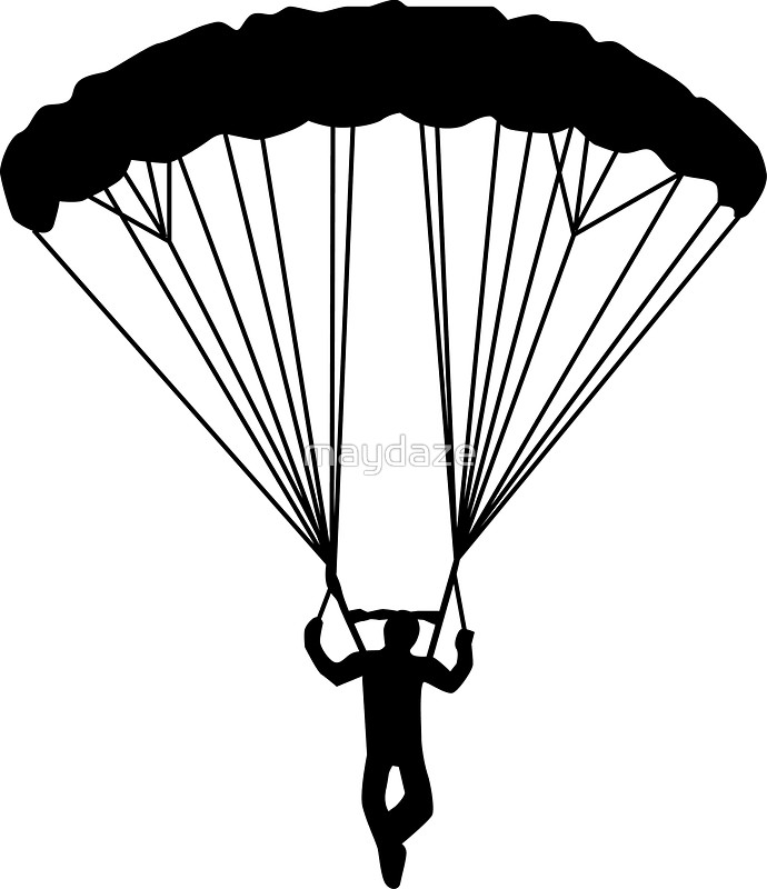 690x800 Skydiver Silhouette Stickers By Maydaze Redbubble