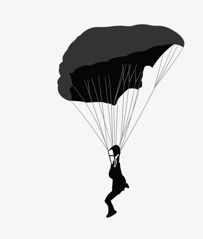 650x765 Parachute, Parachute Silhouette, Skydiving Silhouette Png