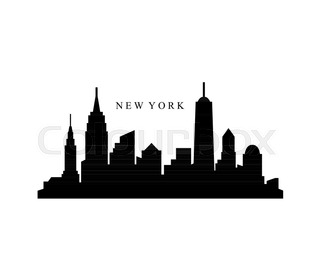 320x280 New York Usa City Skyline Silhouette Vector Illustration Stock