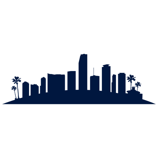512x512 Miami Skyline Silhouette Clip Art