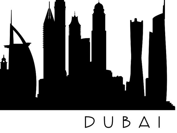 570x428 Dubai Skyline Silhouette Printable Skyline Dubai Uae