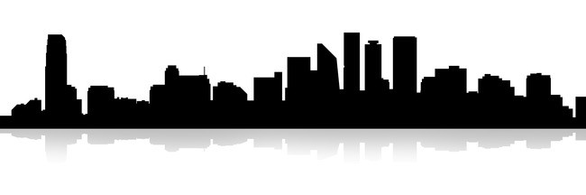 650x216 Urban Construction Silhouette Background Material, City Silhouette