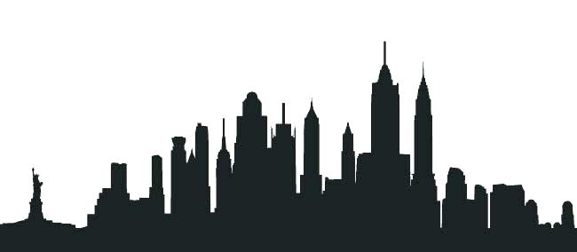 650x284 Nyc Skyline Silhouette New City Skyline Detailed Silhouette Vector