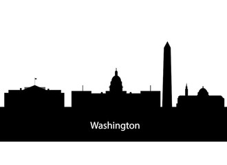 330x240 Washington Dc City Skyline Silhouette. Vector Illustration