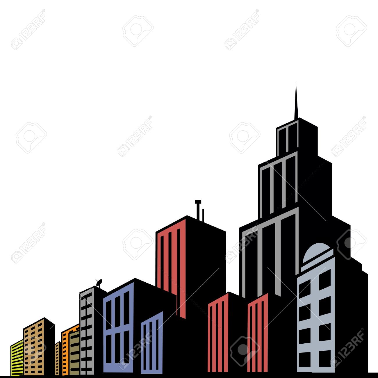 Skyscraper Silhouette at GetDrawings | Free download