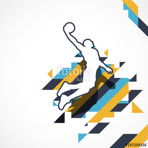 500x500 Basketball Player Silhouette Player Jump For The Slam Dunk