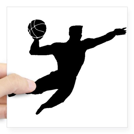 460x460 Basketball Dunk Silhouette Stickers