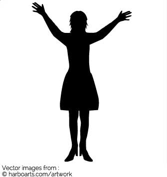 335x355 Download Silhouette Woman With Hands Up