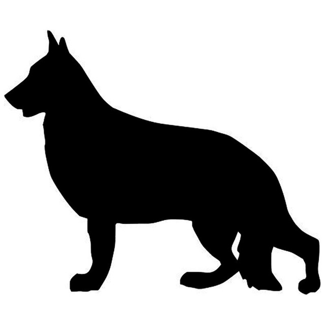 640x640 9.511.4cm German Shepherd Dog Car Stickers Silhouette Vinyl Decal