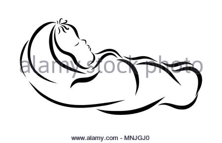 Sleeping Baby Silhouette at GetDrawings | Free download