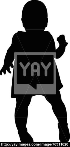 245x512 Sleeping Baby (Flat On His Back) Silhouette, Vector Vector