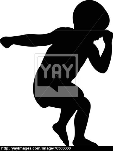 382x512 Two And A Half Years Old Baby Boy Sleeping, Silhouette Vector