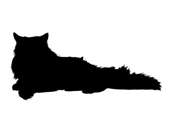 570x428 Persian Cat Silhouette Custom Die Cut Vinyl Decal Sticker