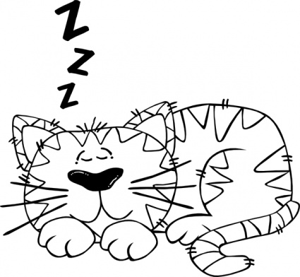 425x392 Sleeping Cat Silhouette Clip Art