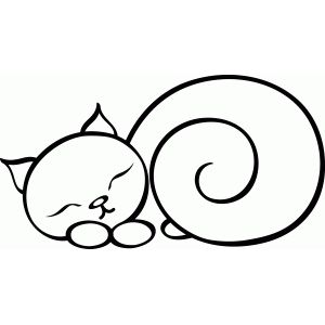 300x300 Sleeping Cat Silhouette Design, Silhouettes And Store