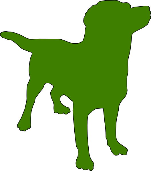 528x596 Green Dog Silhouette Clip Art