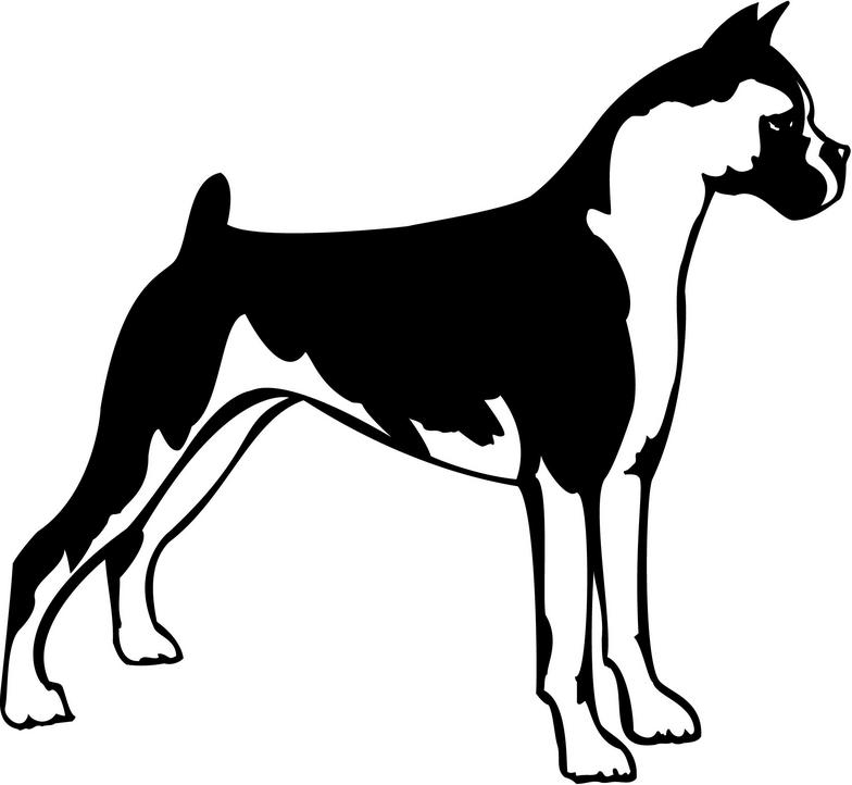 784x722 Boxer Dog Silhouette Clipart Collection