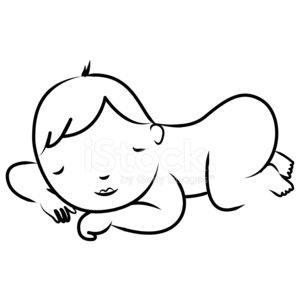300x300 Sleeping Child Silhouette Premium Clipart