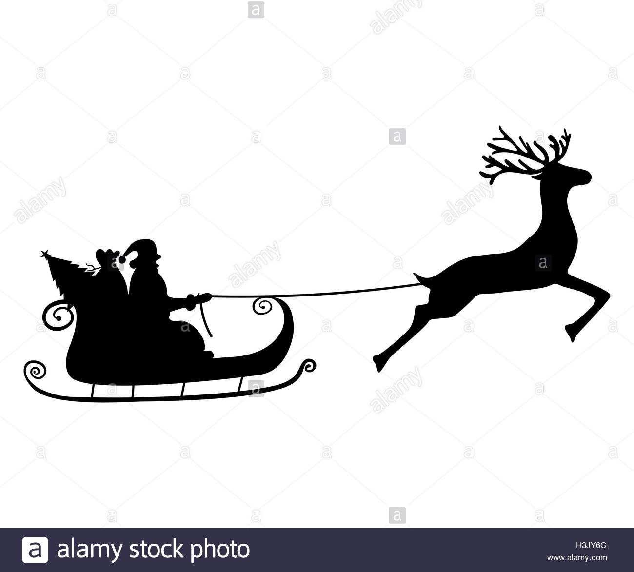 1300x1173 Reindeer Sleigh Black And White Stock Photos Amp Images