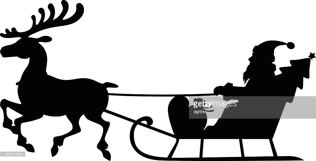 1024x521 Silhouette Clipart Santa Many Interesting Cliparts