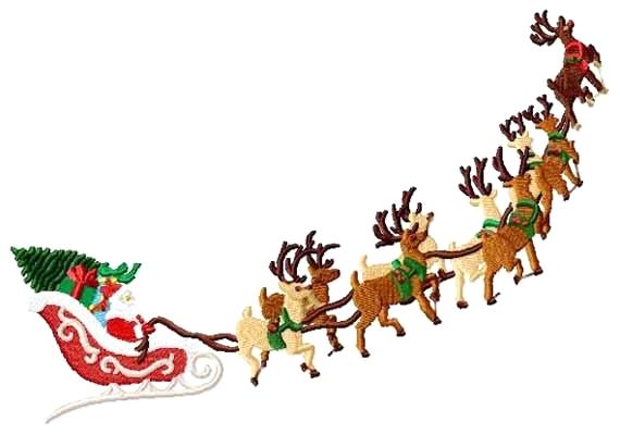 570x399 Santa S Sleigh With Reindeer
