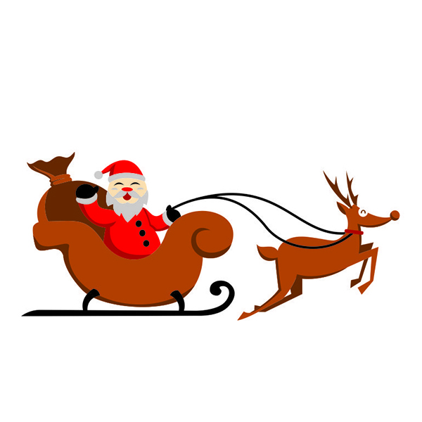 600x600 Christmas Santa Claus With Reindeer Cuttable Design