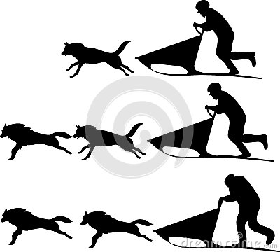 400x360 Dgos And Sleigh Silhouette Clipart