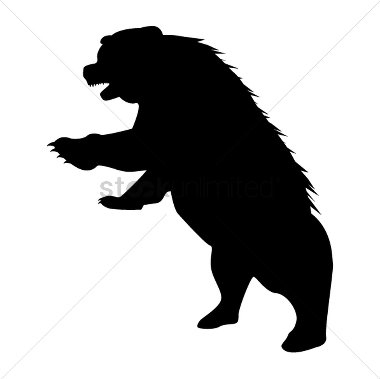 1300x1298 Silhouette Of Bear Vector Image