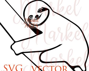 340x270 Sloth Silhouette Etsy