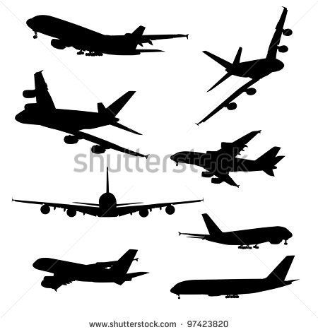 450x470 Airplanes Silhouettes Airplanes