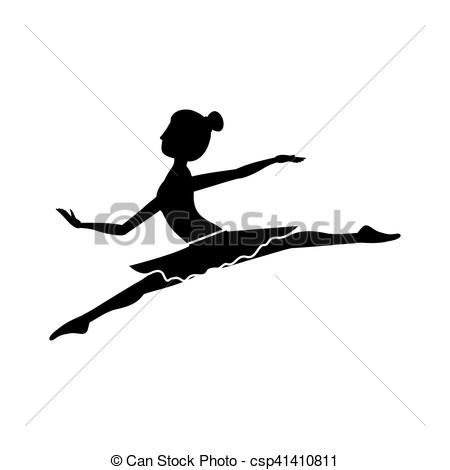 450x470 Silhouette With Dancer Position Small Spears Vector Vector Clip