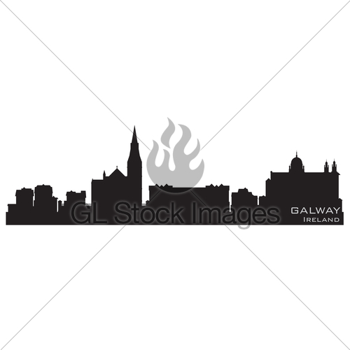 500x500 Galway, Ireland Skyline. Detailed Vector Silhouette Gl Stock Images